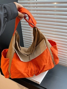 Large Capacity Oxford Cloth Messenger Bag Multi Pocket Color Block Crossbody Shoulder Bag For Women Men Student Daily Travel