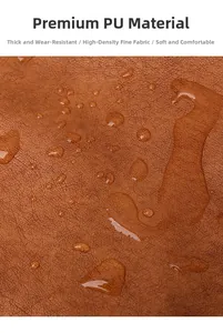 Détail du cuir PU marron imperméable montrant la résistance à l'eau et la texture du sac