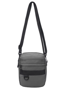 Gray multi-functional crossbody bag for men in durable nylon with adjustable strap