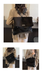 Three-way carry black suede tote shown as a backpack and crossbody bag on a model
