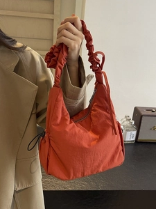 Dames Geplooide Wolk Schoudertas Oxford Stof Lichtgewicht Ruched Hobo Tas Met Trekkoord Voor Dagelijkse Casual Stijl