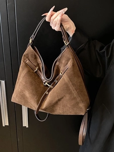 Vintage PU Suede Large Capacity Tote Bag For Women Retro Multi Way Shoulder Crossbody Bag Fashion Backpack Travel Daily