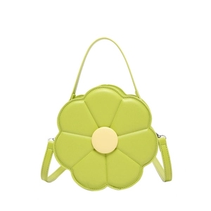 Leuke groene crossbodytas van PU-leer in de vorm van een zonnebloem voor dames