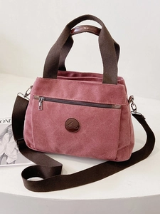 Borsa a Mano Vintage da Donna in Tela Grande Capacità Scomparto Multiplo Borsa a Tracolla Retro Casual Tote per Pendolari
