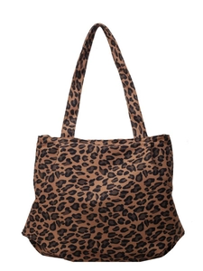 Large leopard print tote bag for women made of canvas for shopping and daily travel