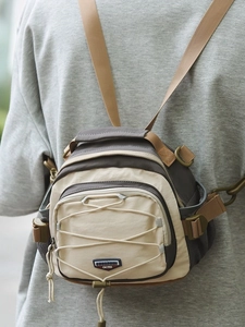 Outdoor Spliced Canvas Crossbody Bag For Men Women Multi Pocket Bungee Cord Shoulder Bag Urban Street Style Travel Bag