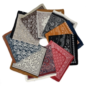 Wholesale multi-color paisley square bandana set in assorted cotton-feel fabric colors