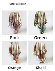Selezione di colori per sciarpe con stampa a farfalla in rosa, verde, arancio e kaki