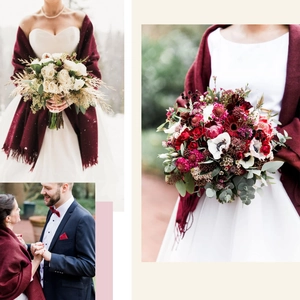 Elegant burgundy pashmina shawl for weddings with soft fringe detail in long style