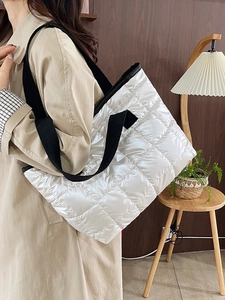 Sac Tote Matelassé de Style Coréen Grande Capacité Sac à Épaule Puffer Femmes Mode Décontractée Sac à Main Rembourré Léger