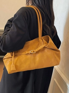 Bolso tote vintage ámbar con hebilla al hombro para el uso diario y el desplazamiento