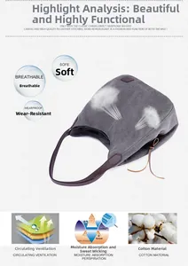 Detail of dark grey cotton canvas bag showing breathable fabric texture and soft cotton material