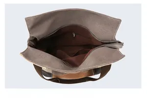 Detailed interior view of multi-color canvas tote bag showing zipper pocket and compartments