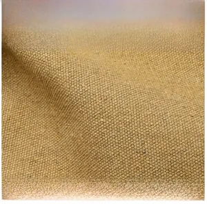 Close-up of premium textured khaki canvas fabric showing durable woven fiber detail