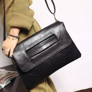 Pochette Enveloppe Rétro en Cuir PU pour Femmes Grande Capacité Sac à Bandoulière Affaires Avec Poignée Intégrée