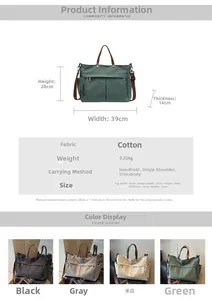 Tabella taglie dettagliata per borsa tote in nylon con dimensioni 39cm larghezza e 28cm