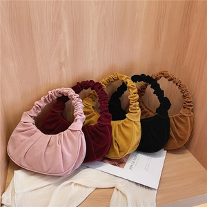 Dames Geplooide Cloud Handtas Mode Suède Look Hobo Tas Minimalistisch Onderarm Schoudertas Chique Geplooide Tote Voor Dagelijks