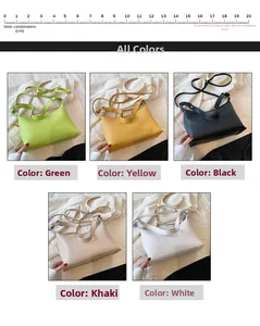 PU-Leder Eimertaschen mit Litschimuster in Grün, Gelb, Schwarz, Khaki und Weiß