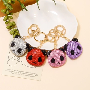 Funkelnder Strass Pandakopf Schlüsselanhänger Legierung Glitzerndes Tieranhänger Tasche Hängende Dekoration Damen Schmuck Geschenk