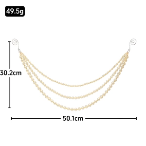 Three-layer pearl chain hanging decoration with silver hooks for Christmas tree window display