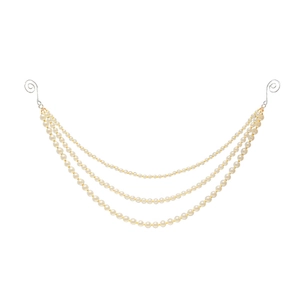 Three-layer acrylic pearl hanging ornament with silver hooks for Christmas window display decor