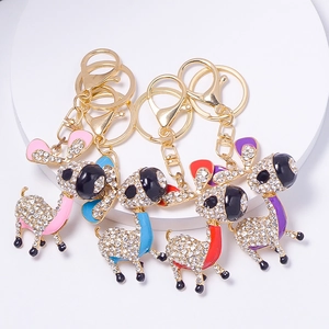 Porte-Clés d'Âne en Alliage de Zinc avec Strass à la Mode Charme de Pendentif de Sac d'Animal de Dessin Animé pour Bijoux de Cadeau de Filles de Femmes