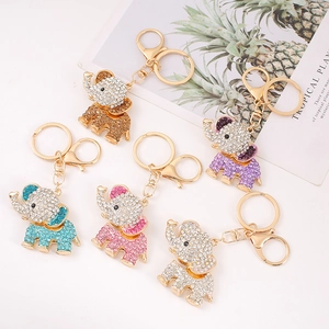 Kristall Strass Elefant Schlüsselanhänger Zinklegierung Tier Schlüsselring Tasche Anhänger Funkelnder Schmuck Damen Geschenk