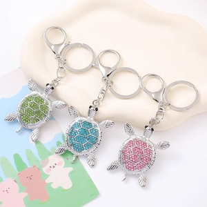 Portachiavi Tartaruga Marina in Strass Lega di Zinco Cristallo Tartaruga Portachiavi Ciondolo Borsa alla Moda per Donna Ragazze Regalo