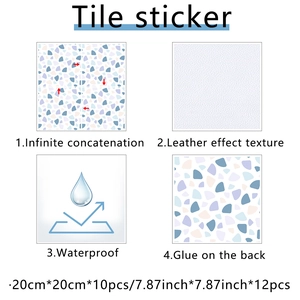Waterproof terrazzo tile sticker with leather texture and seamless pattern design