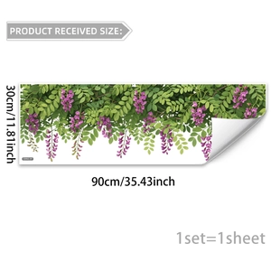 Λεπτομέρεια διαστάσεων 30x90cm για αυτοκόλλητο γλυσίνας και διάταξη του φύλλου