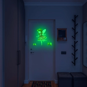 Luminous glow in the dark fairy elf and strawberry wall stickers for indoor door decor