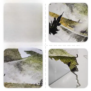 Detailed view of forest silhouette wall sticker with adhesive backing and matte texture