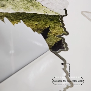 Detail of adhesive wall sticker showing fine edge cutting for any color walls
