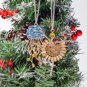Décoration de Noël à Suspendre Méduse Ballerine Strass Cristal Métal Pour Fenêtre Maison Décoration d'Arbre Festive