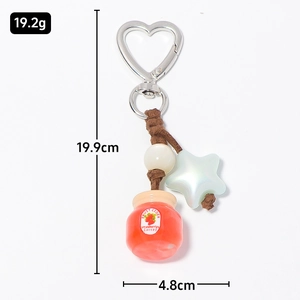 Ciondolo creativo al sidro di fragole con chiusura a cuore e dettagli di perle a stella