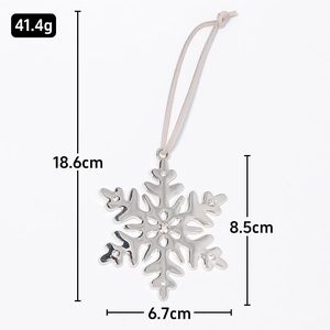 Spécifications de taille détaillées du pendentif flocon de neige en métal avec strass