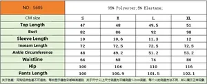 Detailed size chart for lace V-neck pajamas set with measurements in centimeters