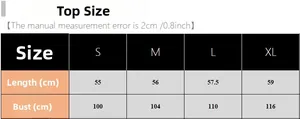 Detailed size chart for women's ruffle pajama top showing bust and length measurements