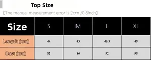 Detailed top size chart for women's lace pajama set with S to XL measurements