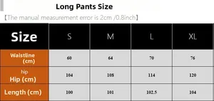 Size chart for women's lace silk pajama pants showing waist, hip, and length for S-XL
