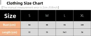 Detailed size guide table for women's satin camisole top from sizes S to XL