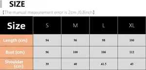 Guide des tailles détaillé pour nuisette en satin rayé avec dimensions S, M, L, XL