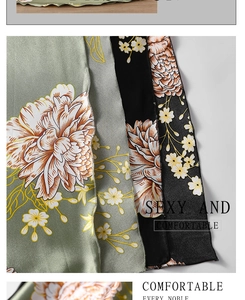 Détail du tissu soyeux avec imprimé floral et motifs élégants de pivoines de luxe
