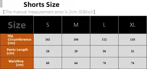 Tableau des tailles pour ensemble de détente 4 pièces incluant taille et hanches