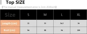 Size chart for women's Halloween satin pajama top showing measurements for S to XL