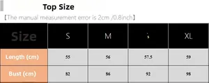 Detailed size guide for silk satin pajama tops showing length and bust measurements