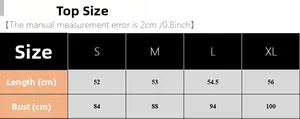 Detailed size chart for silk pajama top showing measurements for S, M, L, and XL sizes