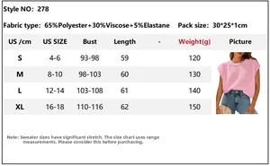 Size chart showing bust and weight for the hollow-out knit sunscreen sweater