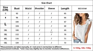 Guide des tailles pour débardeur blanc en mousseline à pois et bretelles plissées