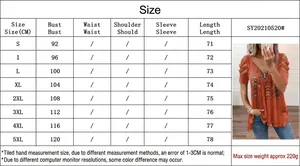 T-shirt femme col en V zippé à manches courtes imprimé plumes avec tableau des tailles